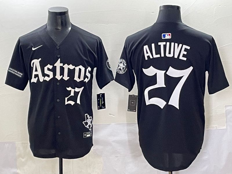 Men 2025 Houston Astros #27 Altuve Black Five generations Joint Name Nike MLB Jersey style 16->houston astros->MLB Jersey